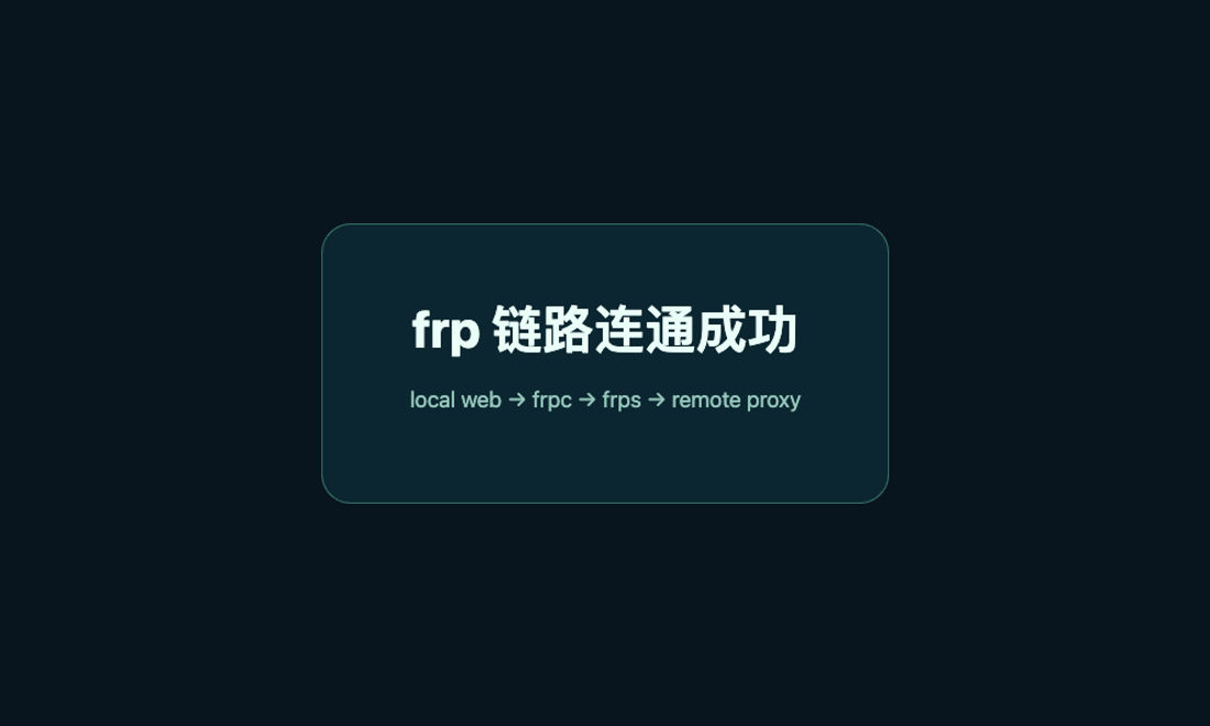 通过 frp 代理端口访问成功后的真实页面截图