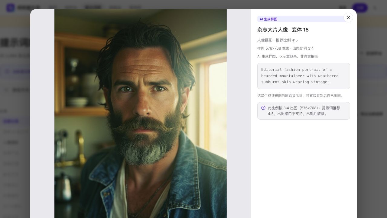 效果样图与提示词对照